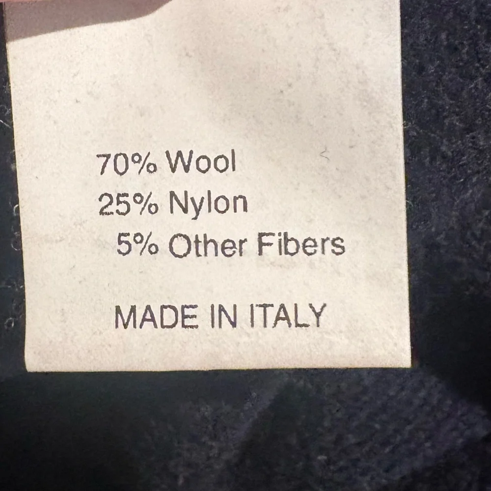 Daniele Blasi Made in Italy Wool Nordic Fair Isle Quarter Zip Sweater M